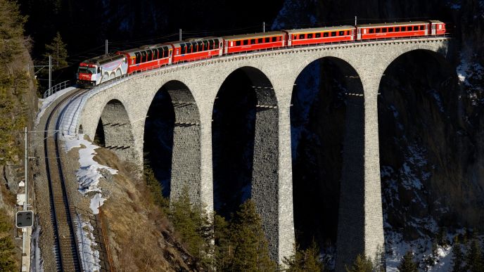 Train on bridge