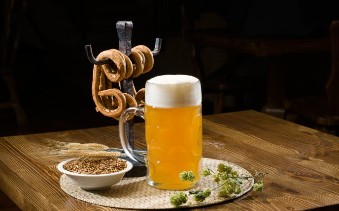 Beer and pretzels