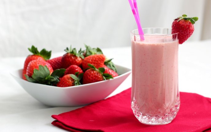 Strawberry milkshake - summer drink