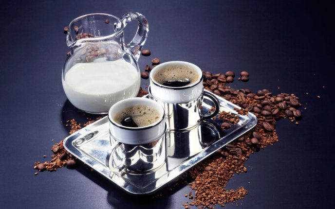 Perfect breakfast - coffee and milk