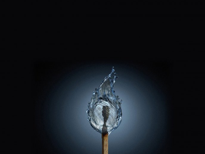 Abstract Matchstick - water flame HD wallpaper