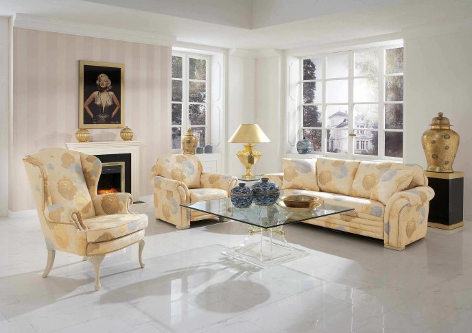 A traditional living room  - modest design HD wallpaper