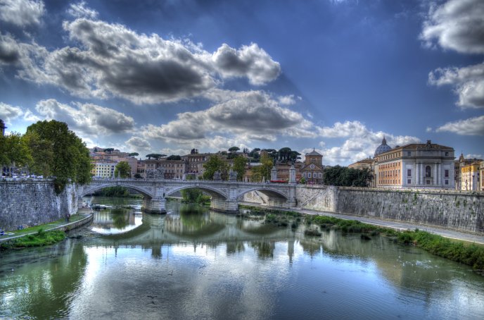 Bridge to Castel Sant'Angelo over Tiber - Rome