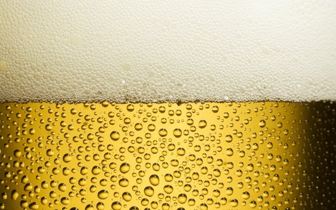 Oxygen bubbles on a pint of beer HD wallpaper