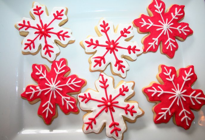 Delicious Christmas cookies in the shape of stars