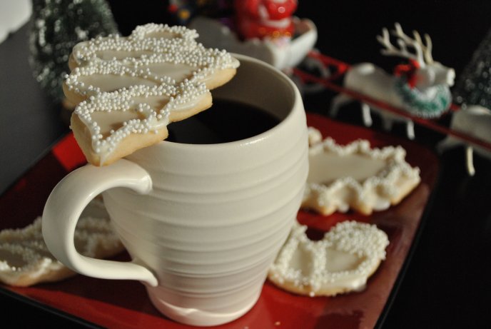 Good morning - Christmas cookies and a cup of strong coffee