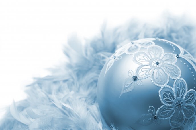 Hand crafted - blue Christmas ornament HD wallpaper