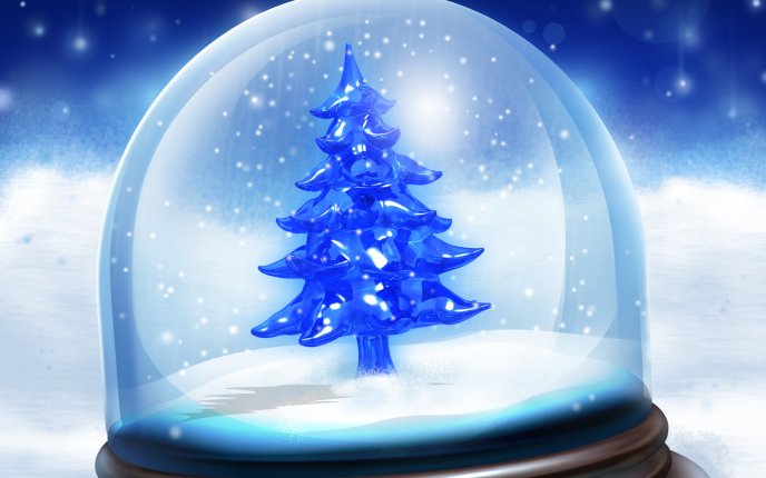 Christmas tree in a crystal ball HD wallpaper