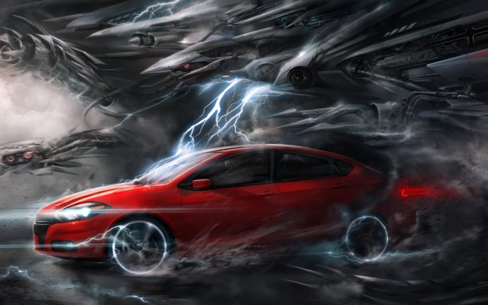 Red fury - a powerful car