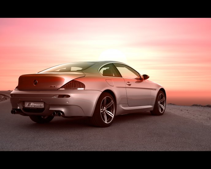 BMW M6 at sunset HD wallpaper