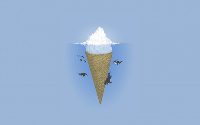 How see the whales an iceberg - an ice cream