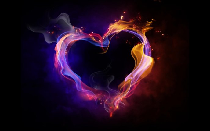 Heart in fire colors - Valentine's Day