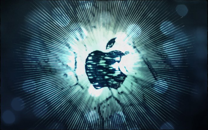 Apple create from lights - glitches - HD wallpaper