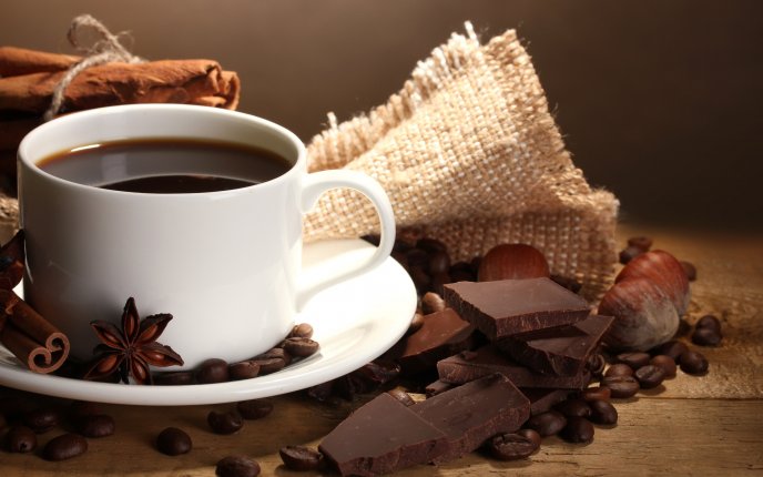 Good morning - coffee and chocolate
