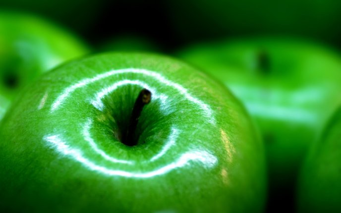 Macro green apple - delicious fruit