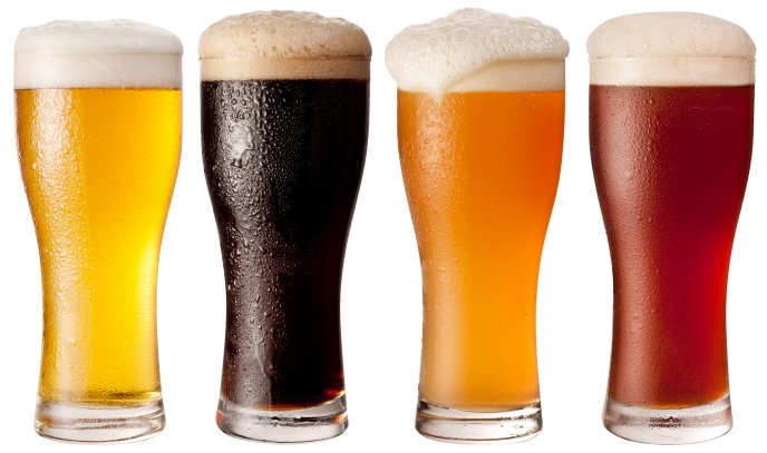 Four types of beer - delicious drink
