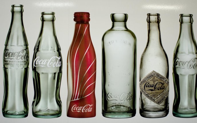 Different type of Coca-Cola bottels