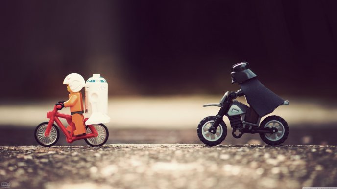 Dangerous pursuit on the road - funny lego pieces