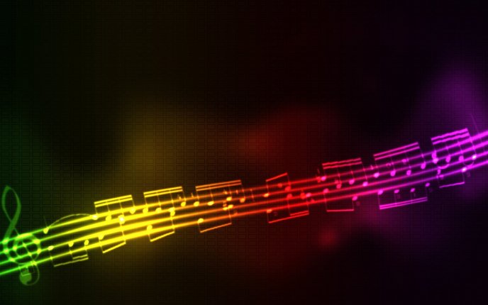 Rainbow musical note - music is life and happiness