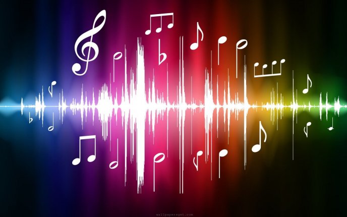 Sound waves of music - abstract colorful HD wallpaper