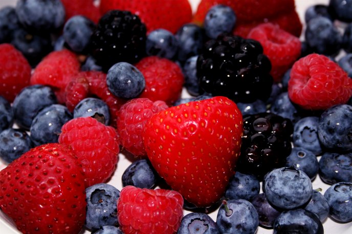 Strawberries, blueberries and blackberries - delights