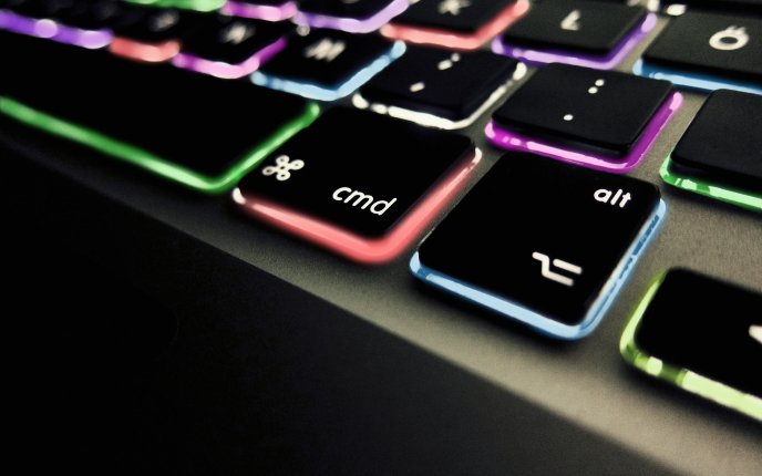 Colored lights on the keyboard