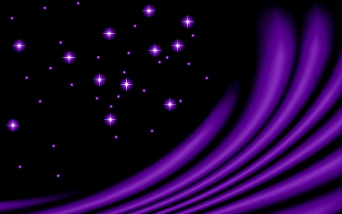 Purple little stars - abstract dark sky