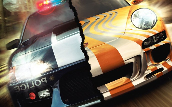 Police versus sport car - need for speed most wanted
