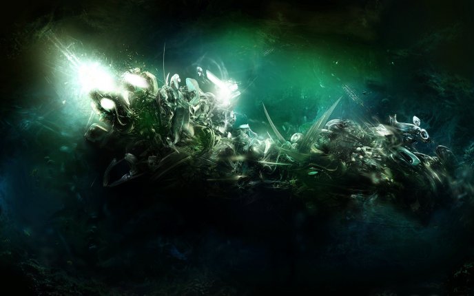 Abstract green light - alien underwater
