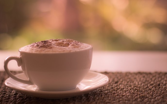 Delicious cappuccino with cream - perfect drink every day