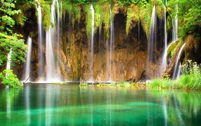 Beautiful waterfall in the middle of the nature