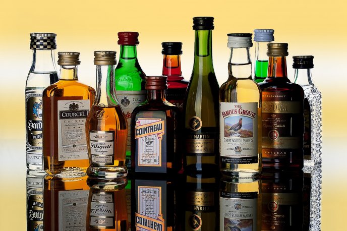 Collection of spirits - famous brands