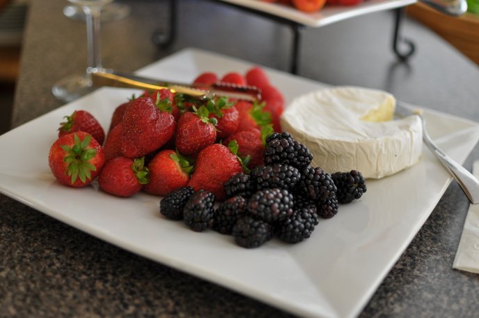 Fruits and brie cheese - plate full of vitamins