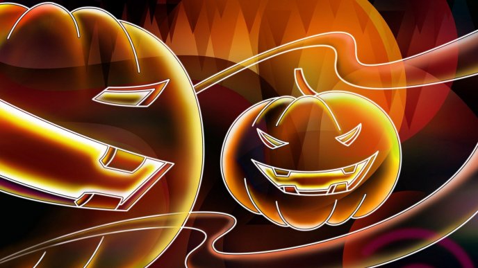 Scary Halloween pumpkins - ghosts party