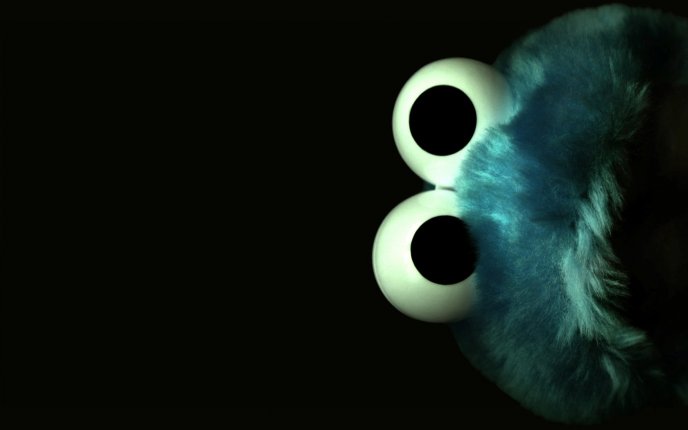 Funny big eyes - blue fluffy mascot