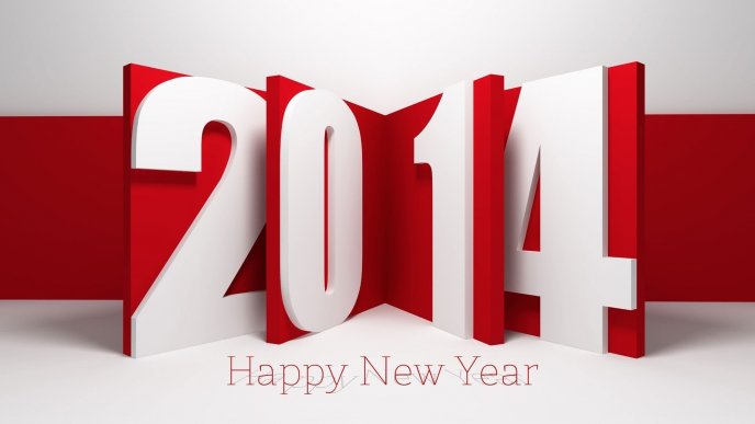2014 Red calendar - Happy new year