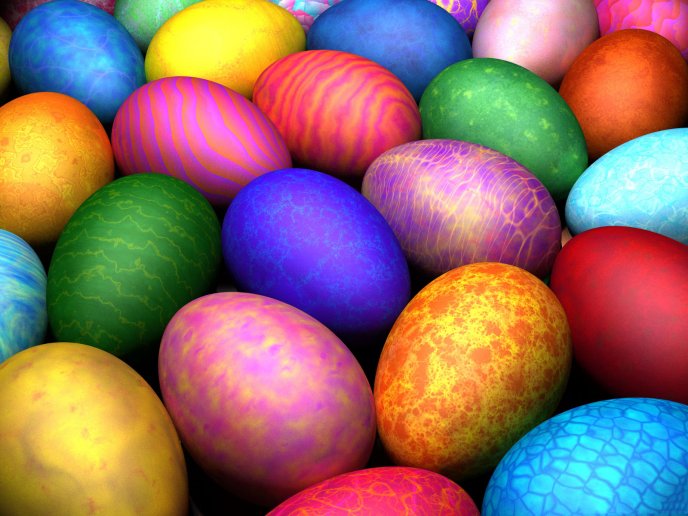 Beautiful painted eggs - Happy Easter holiday
