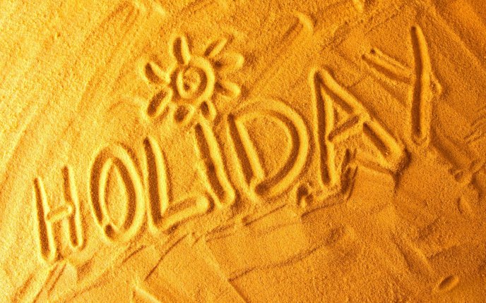 Summer message in the golden sand
