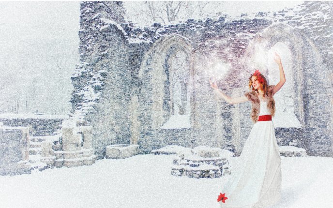 Princess of the winter season - magic snow