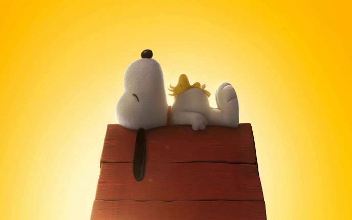 Sleepy Snoopy and his friends - HD movie wallpaper