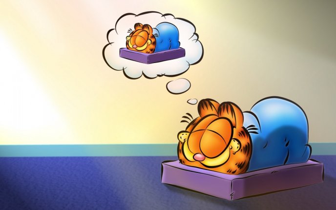 Sweet dreams Garfield - HD animation wallpaper