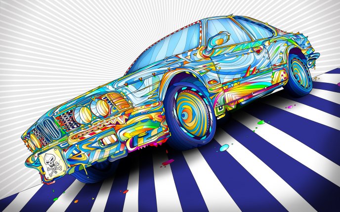 Abstract colored car - Artistic car