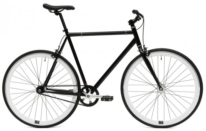 Black bike of city with single speed