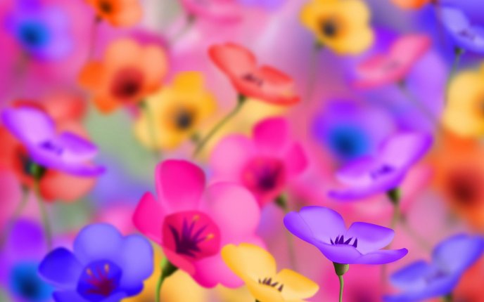 Abstract colorful flowers - HD Bright wallpaper