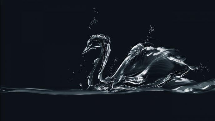 Water Swan - Dark Abstract HD wallpaper