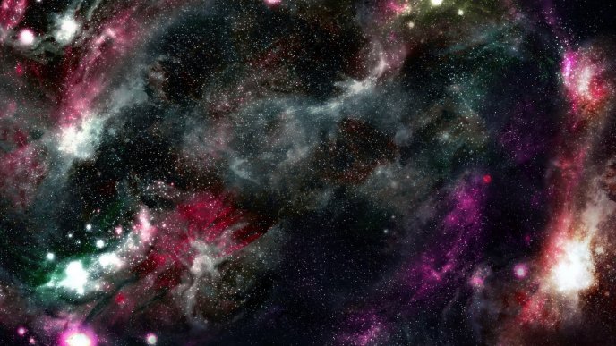 Colorful space with many stars