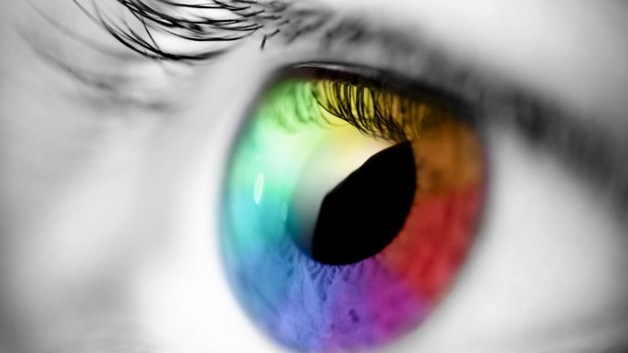 Abstract rainbow eye - HD wallpaper
