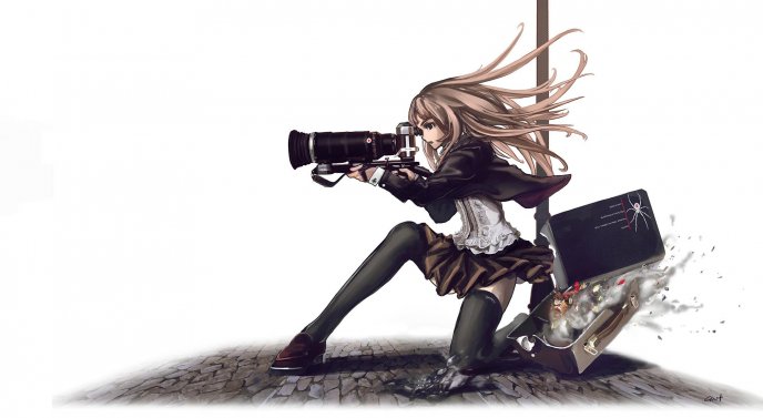 Anime wallpaper - Sweet photographer girl