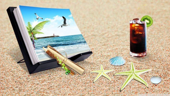 Staffs for beach - juice and photos