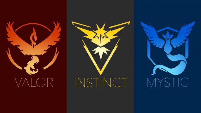 Valor Instinct and Mystic - the three teams from Pokemon GO